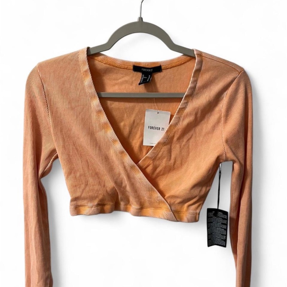 Forever 21 Tan Wrap Crop Blouse